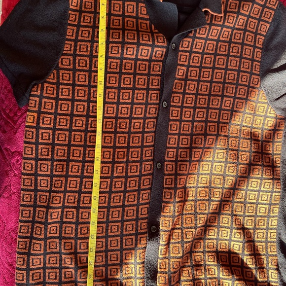 Express Black and Orange Geometric Men's Shirt - Picture 3 of 4